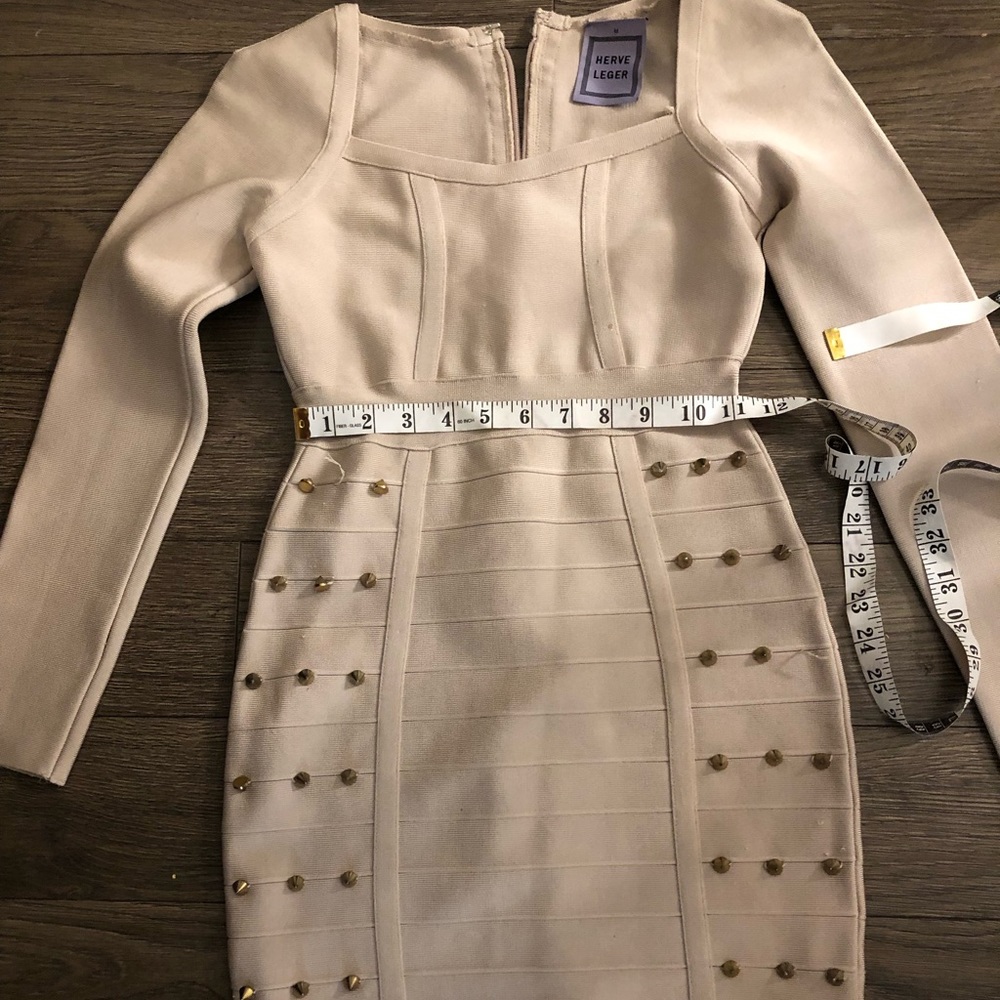 Gorgeous nude bandage dress with studs XS S